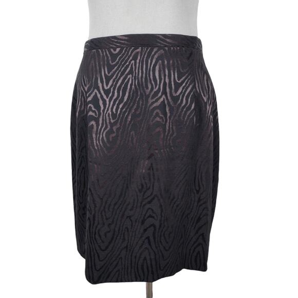 Vth 90s Alberto Makali Moire Skirt Suit Set Size 10 Purple Jacket Mini Pencil - Picture 7 of 12